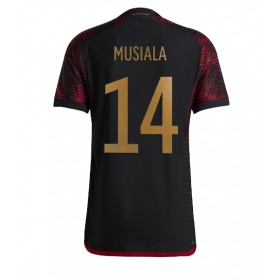 Virallinen pelipaita Saksa Jamal Musiala 14 Vieras World Cup 2022 Lyhythihainen - Miesten